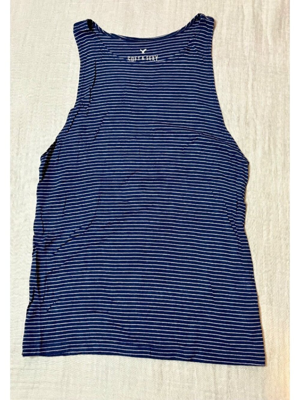 Soft & Sexy Womens Navy Striped Tank Top By American Eagle Size XS